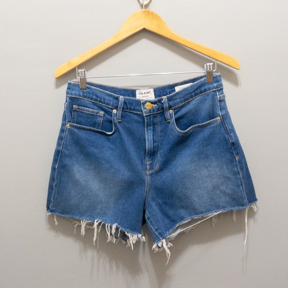 Women's Blue Denim Shorts - Picture 2 of 5
